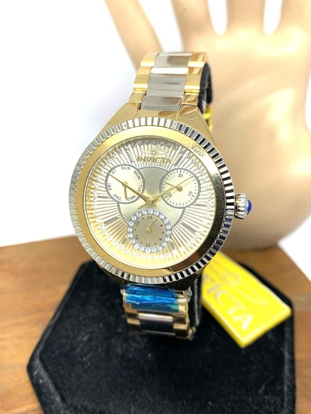 Invicta Women's Watch 28821 Angel Quartz Gold Dial Two Tone Stainless Steel 36mm